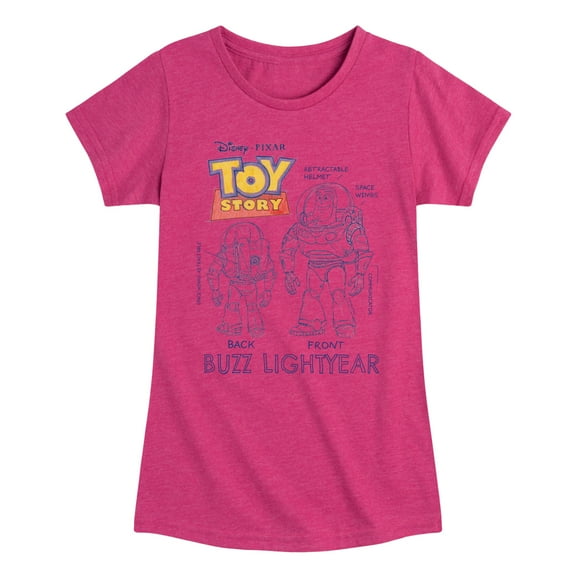 Toy Story 4 - Buzz Sketches - Toddler & Youth Girls Short Sleeve Graphic T-Shirt