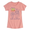 thumbnail image 1 of Toy Story 4 - Buzz Sketches - Toddler & Youth Girls Short Sleeve Graphic T-Shirt, 1 of 5