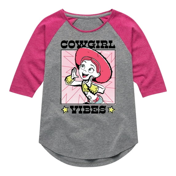 Toy Story 4 - Cowgirl Vibes - Toddler & Youth Girls Raglan Graphic T-Shirt