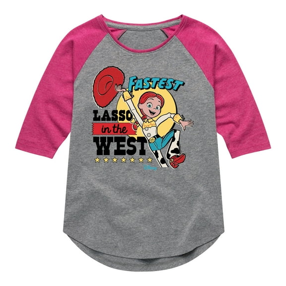 Toy Story 4 - Fastest Lasso In The West - Toddler & Youth Girls Raglan Graphic T-Shirt