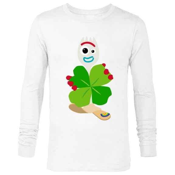 Toy Story 4 Forky Green Shamrock St. Patrick's Day - Long Sleeve T-Shirt for Men - Customized-White