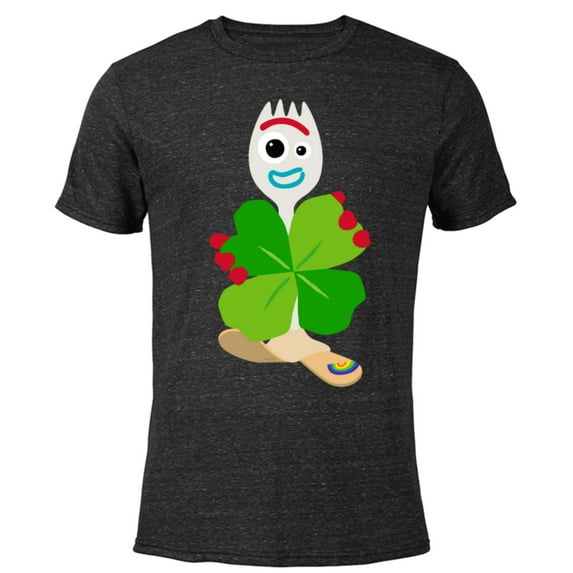 Toy Story 4 Forky Green Shamrock St. Patrick's Day - Short Sleeve Blended T-Shirt for Adults - Customized-Black