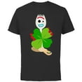 thumbnail image 1 of Toy Story 4 Forky Green Shamrock St. Patrick's Day - Short Sleeve Cotton T-Shirt for Adults - Customized-Black, 1 of 5