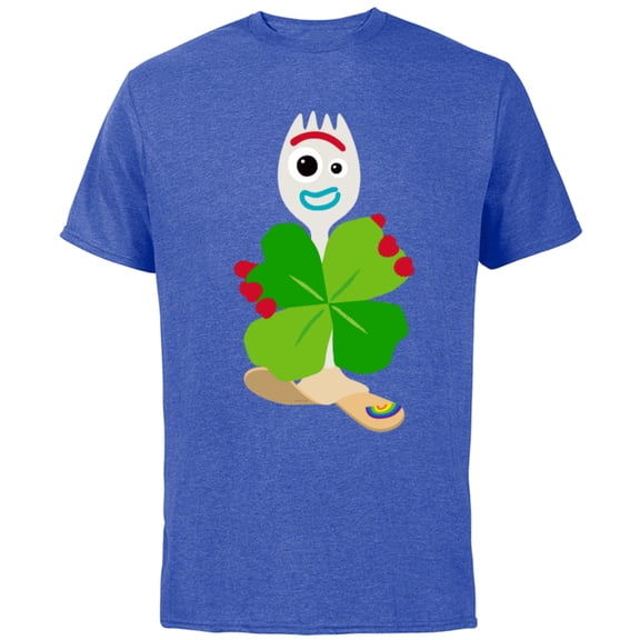 Toy Story 4 Forky Green Shamrock St. Patrick's Day - Short Sleeve Cotton T-Shirt for Adults - Customized-Royal Heather