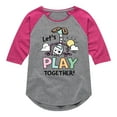 thumbnail image 1 of Toy Story 4 - Forky Lets Play Together - Toddler & Youth Girls Raglan Graphic T-Shirt, 1 of 5