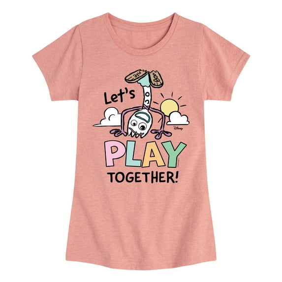 Toy Story 4 - Forky Lets Play Together - Toddler & Youth Girls Short Sleeve Graphic T-Shirt
