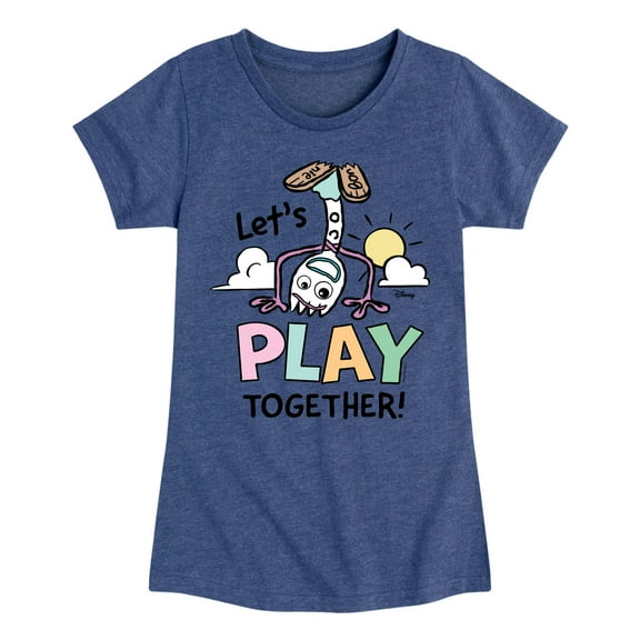 Toy Story 4 - Forky Lets Play Together - Toddler & Youth Girls Short Sleeve Graphic T-Shirt