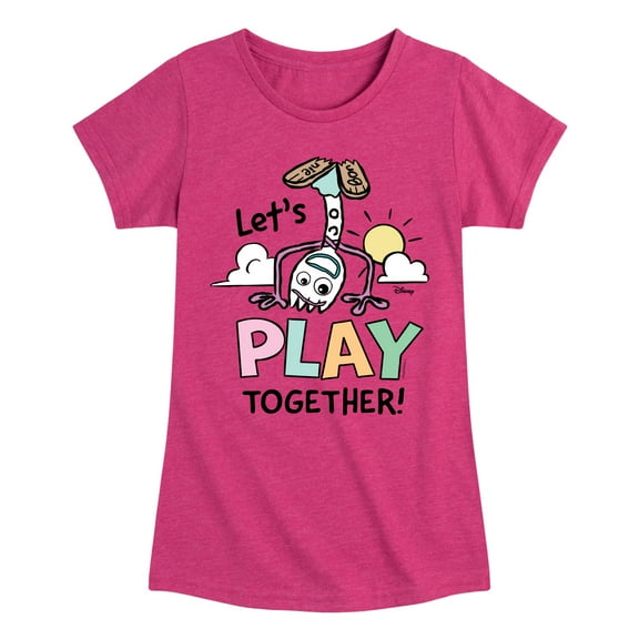 Toy Story 4 - Forky Lets Play Together - Toddler & Youth Girls Short Sleeve Graphic T-Shirt