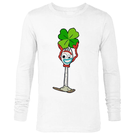 Toy Story 4 Forky Lucky Shamrock St. Patrick's Day - Long Sleeve T-Shirt for Men - Customized-White