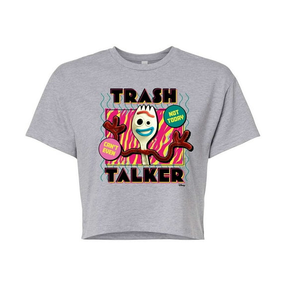 Toy Story 4 - Forky Trash Talker - Juniors Cropped Cotton Blend T-Shirt