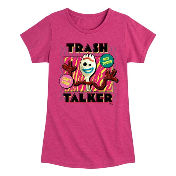 Toy Story 4 - Forky Trash Talker - Toddler & Youth Girls Short Sleeve Graphic T-Shirt