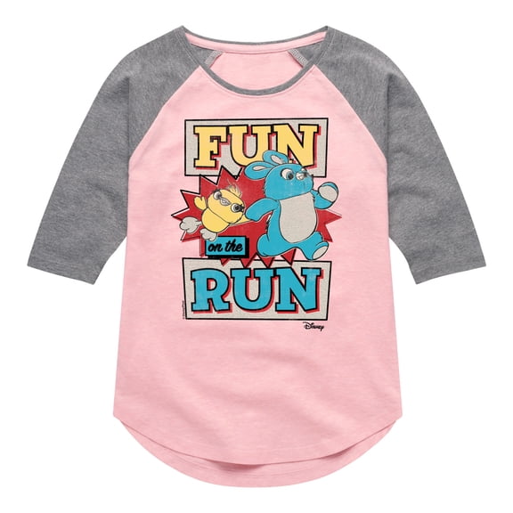 Toy Story 4 - Fun On The Run - Toddler & Youth Girls Raglan Graphic T-Shirt