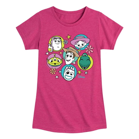 Toy Story 4 - Group Grid - Toddler & Youth Girls Short Sleeve Graphic T-Shirt