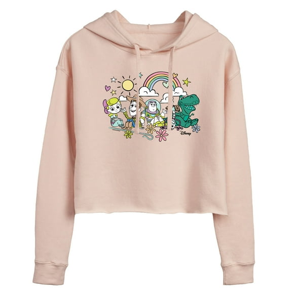 Toy Story 4 - Group Sitting - Juniors Cropped Pullover Hoodie