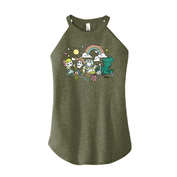 Toy Story 4 - Group Sitting - Juniors High Neck Tank Top