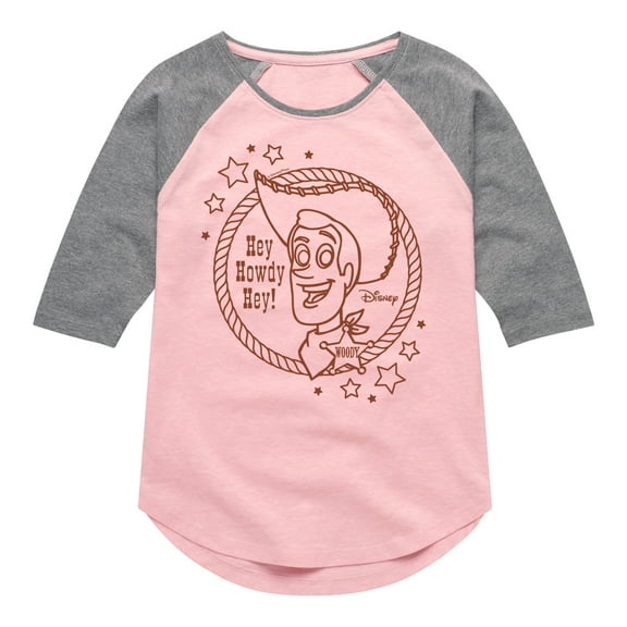 Toy Story 4 - Hey Howdy Hey - Toddler & Youth Girls Raglan Graphic T-Shirt