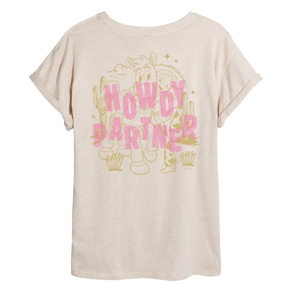 Toy Story 4 - Howdy Partner - Juniors Oversized Graphic T-Shirt
