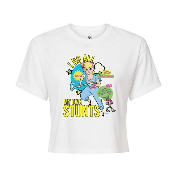 Toy Story 4 - I Do My Own Stunts Bo - Juniors Cropped Cotton Blend T-Shirt