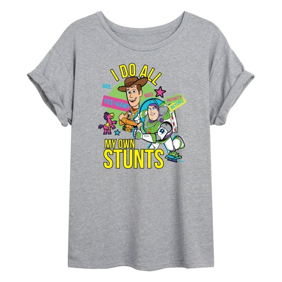Toy Story 4 - I Do My Own Stunts Woody And Buzz - Juniors Ideal Flowy Muscle T-Shirt