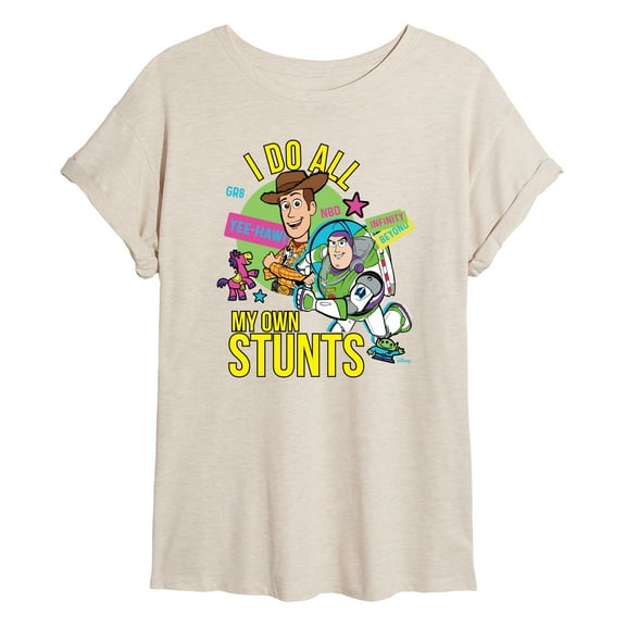 Toy Story 4 - I Do My Own Stunts Woody And Buzz - Juniors Ideal Flowy Muscle T-Shirt