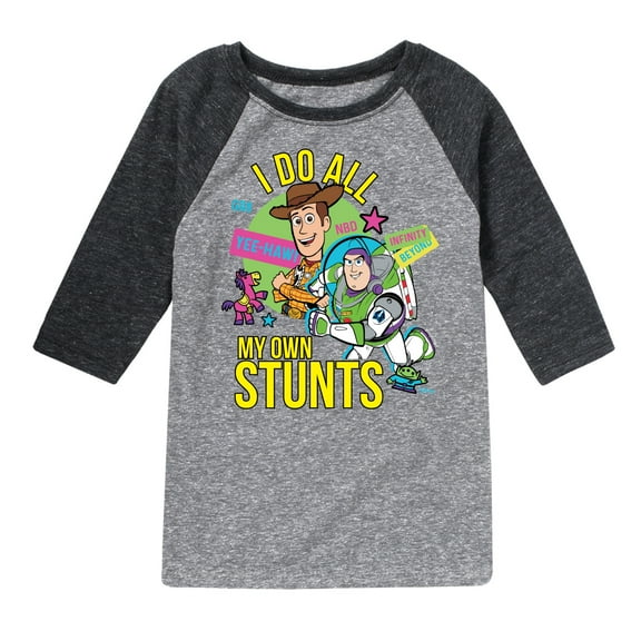 Toy Story 4 - I Do My Own Stunts Woody And Buzz - Toddler & Youth Raglan Graphic T-Shirt