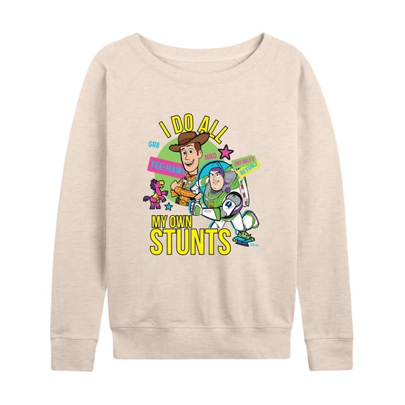 Toy Story 4 - I Do My Own Stunts Woody And Buzz - Women's Lightweight French Terry Long Sleeve Shirt