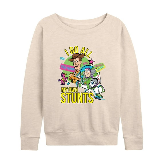 Toy Story 4 - I Do My Own Stunts Woody And Buzz - Women's Lightweight French Terry Long Sleeve Shirt