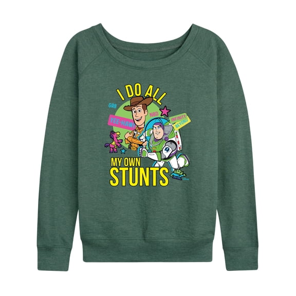 Toy Story 4 - I Do My Own Stunts Woody And Buzz - Women's Lightweight French Terry Long Sleeve Shirt