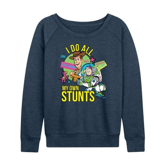 Toy Story 4 - I Do My Own Stunts Woody And Buzz - Women's Lightweight French Terry Long Sleeve Shirt