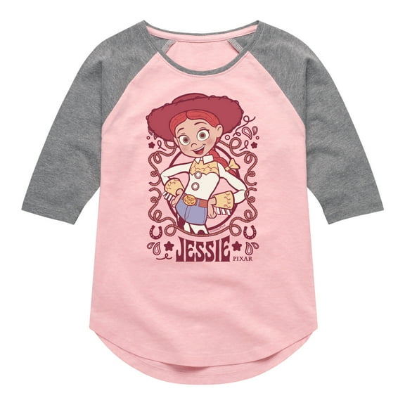 Toy Story 4 - Jessie Cowgirl - Youth Girls Shirt Tail Raglan T-Shirt