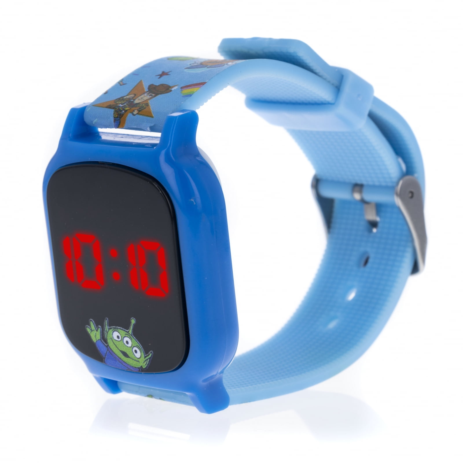 Accutime Disney Lilo and Stitch - Reloj digital de cuarzo para niños,  niñas, niños pequeños con carácter azul multicolor y dije colgante (modelo
