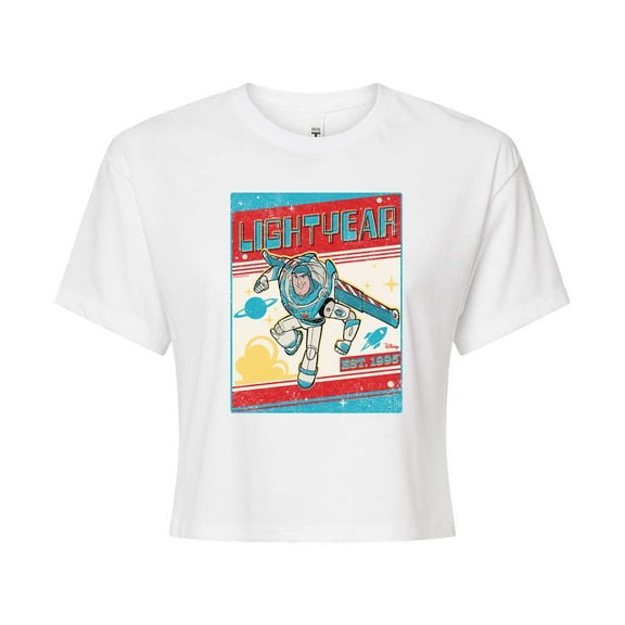 Toy Story 4 - Lightyear Est. 1995 - Juniors Cropped Cotton Blend T-Shirt