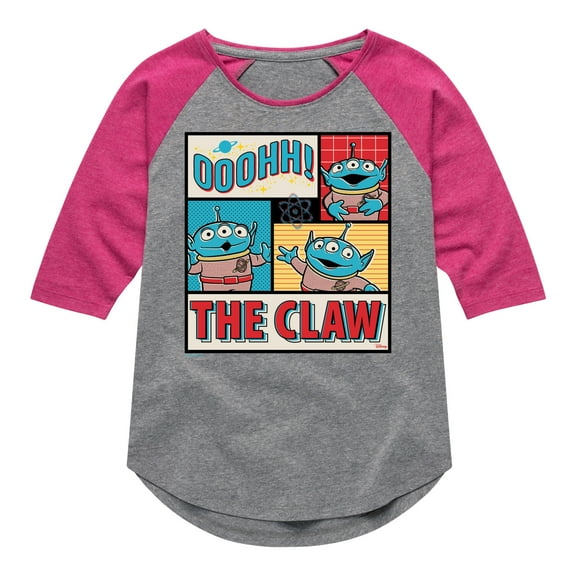 Toy Story 4 - Ohh The Claw - Toddler & Youth Girls Raglan Graphic T-Shirt