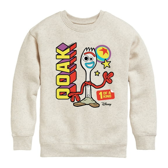 Toy Story 4 - Ooak One Of A Kind Forky - Toddler & Youth Crewneck Fleece Sweatshirt