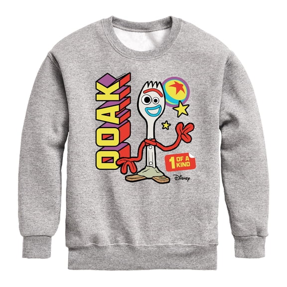 Toy Story 4 - Ooak One Of A Kind Forky - Toddler & Youth Crewneck Fleece Sweatshirt