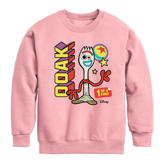 Toy Story 4 - Ooak One Of A Kind Forky - Toddler & Youth Crewneck Fleece Sweatshirt