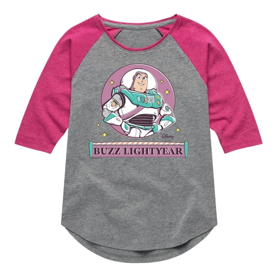 Toy Story 4 - Sunny Side Up Buzz - Toddler & Youth Girls Raglan Graphic T-Shirt