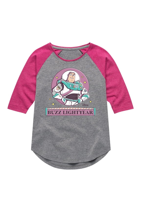 Toy Story 4 - Sunny Side Up Buzz - Toddler & Youth Girls Raglan Graphic T-Shirt