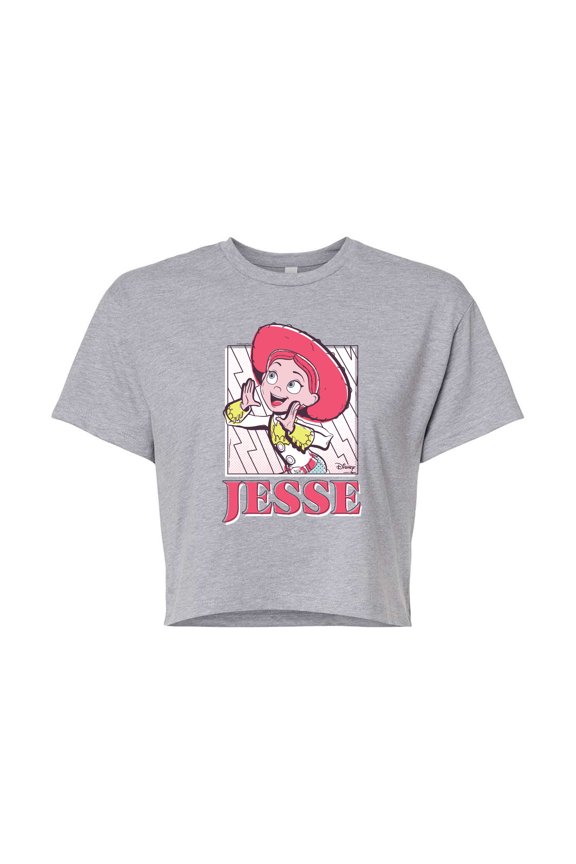 Toy Story 4 - Sunny Side Up Jesse - Juniors Cropped Cotton Blend T-Shirt