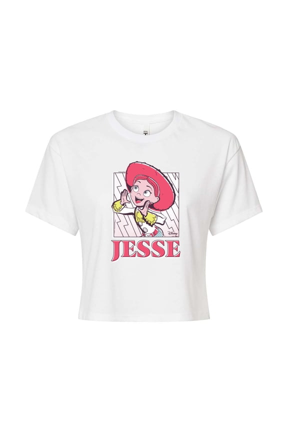 Toy Story 4 - Sunny Side Up Jesse - Juniors Cropped Cotton Blend T-Shirt