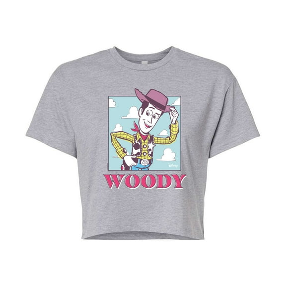 Toy Story 4 - Sunny Side Up Woody - Juniors Cropped Cotton Blend T-Shirt