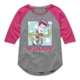 thumbnail image 1 of Toy Story 4 - Sunny Side Up Woody - Toddler & Youth Girls Raglan Graphic T-Shirt, 1 of 4