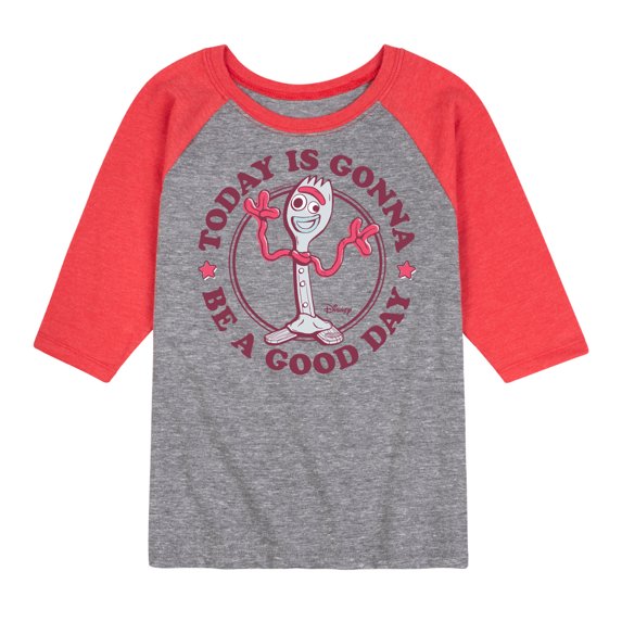 Toy Story 4 - Today Is Gonna Be A Good Day Forky - Toddler & Youth Raglan Graphic T-Shirt