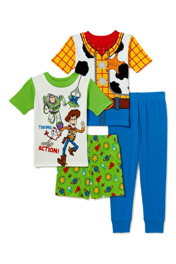 Toy Story 4 Toddler Boy Cotton Knit Pajamas, 4-Piece Set, Sizes 2T-4T