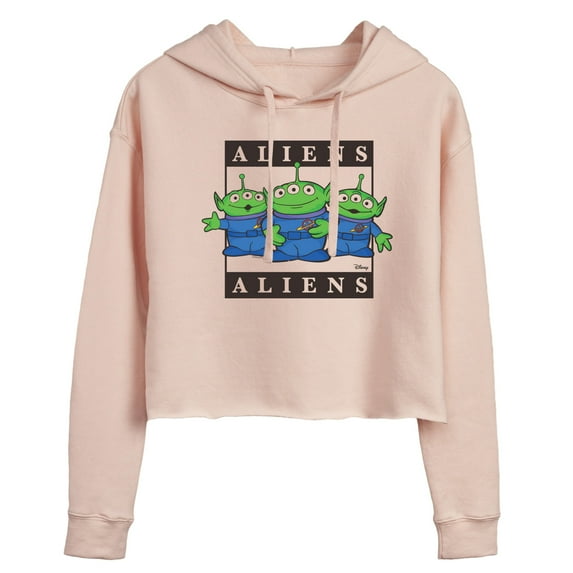 Toy Story 4 - Type Block Aliens - Juniors Cropped Pullover Hoodie