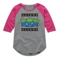 thumbnail image 1 of Toy Story 4 - Type Block Aliens - Toddler & Youth Girls Raglan Graphic T-Shirt, 1 of 5