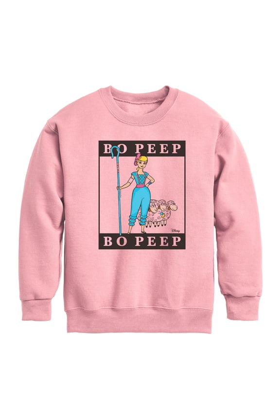 Toy Story 4 - Type Block Bo Peep - Toddler & Youth Crewneck Fleece Sweatshirt
