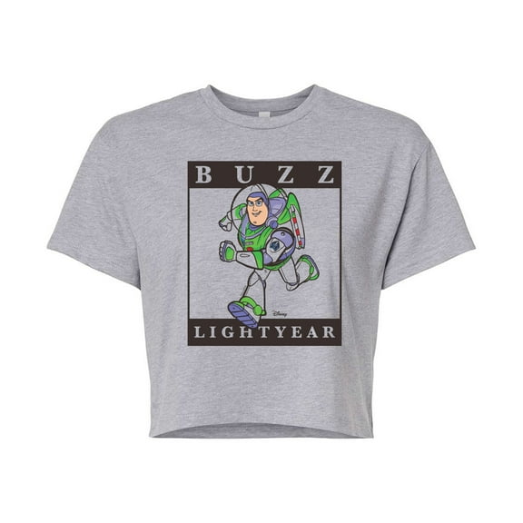 Toy Story 4 - Type Block Buzz - Juniors Cropped Cotton Blend T-Shirt