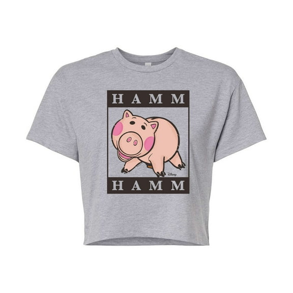 Toy Story 4 - Type Block Hamm - Juniors Cropped Cotton Blend T-Shirt