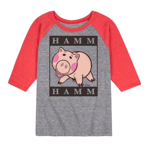 Toy Story 4 - Type Block Hamm - Toddler & Youth Raglan Graphic T-Shirt